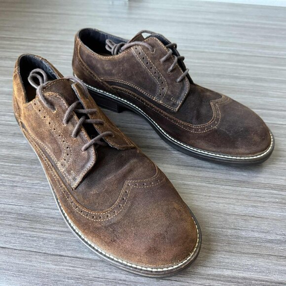 Naot Men\'s Magnate lace-up Wingtip Oxford Shoes size 12 in seal brown suede $200 main image 8